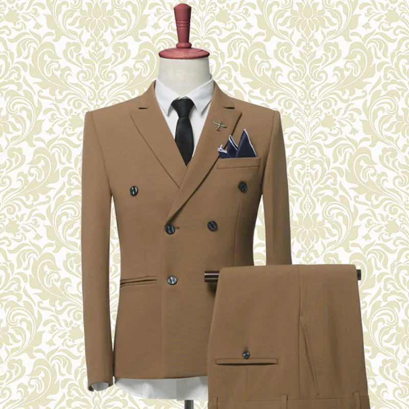 men double breasted suit groomsmen suit wedding wedding suit for men 2019 mens suits with pants British wind slim blazer men double breasted suit groomsmen suit wedding wedding suit for men 2019 mens suits with pants British wind slim blazer