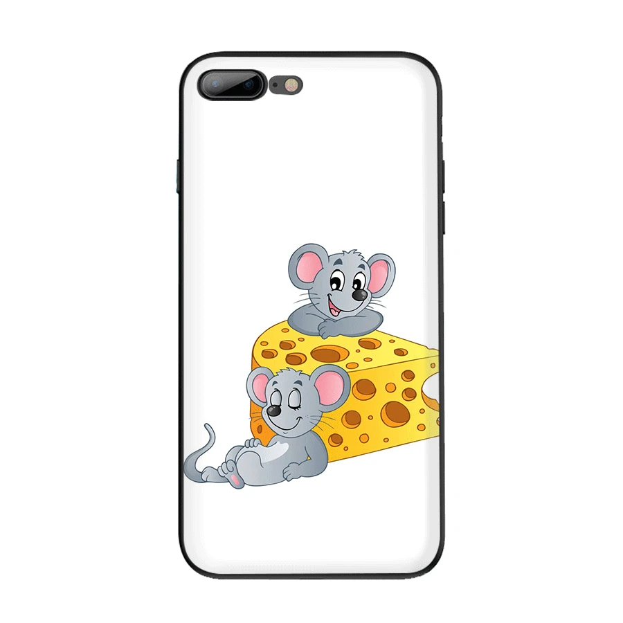 B5 Чехол для мобильного телефона из ТПУ для iPhone 11 Pro XR X XS Max iPhone 7 8 6 6s Plus 5 5S SE, чехол с милой мультяшной мышкой с сыром - Цвет: B5
