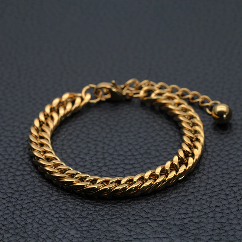 Бусины gpld цепи браслеты мужские Нержавеющая сталь кубинские звенья очаровательные цепи на руку панк хип хоп подарки для мужчин аксессуары оптом