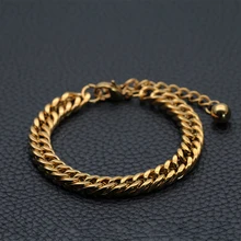 Бусины gpld цепи браслеты мужские Нержавеющая сталь кубинские звенья очаровательные цепи на руку панк хип хоп подарки для мужчин аксессуары оптом