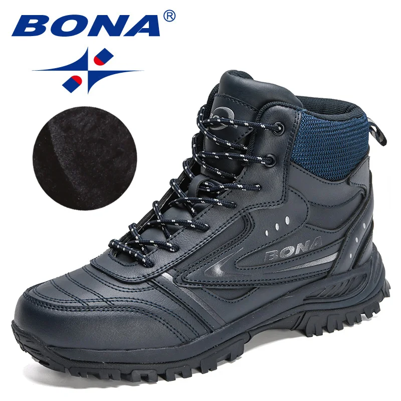 BONA 2022 New Designers Classics Hiking Shoes Men Non-slip Wear-Resistant Outdoor High-quality Plush Ankle Boots Man Comfortable