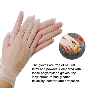 

100 Pcs/ Lot Thin Clear Disposable PVC Gloves Waterproof Gloves for Laundry Dishwashing Transparent Clean Cooking 3 Sizes Gloves