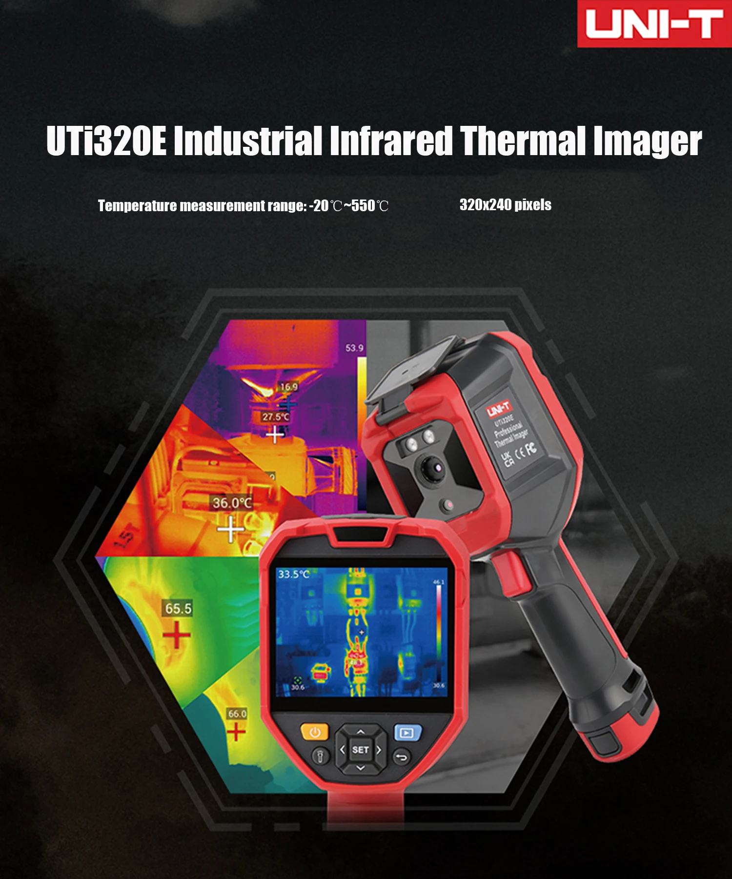 UNIT UTi320E Infrared Thermal Imager Industrial PCB Circuit Floor Heating Detection PC Analyze