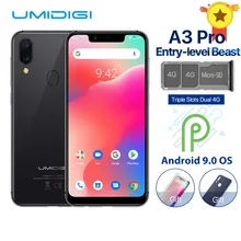 UMIDIGI A3 Pro глобальная полоса Android 9,0 5," 19:9 полноэкранный мобильный телефон 3 ГБ+ 32 ГБ 12 Мп+ 5 Мп разблокировка лица двойной 4G смартфон