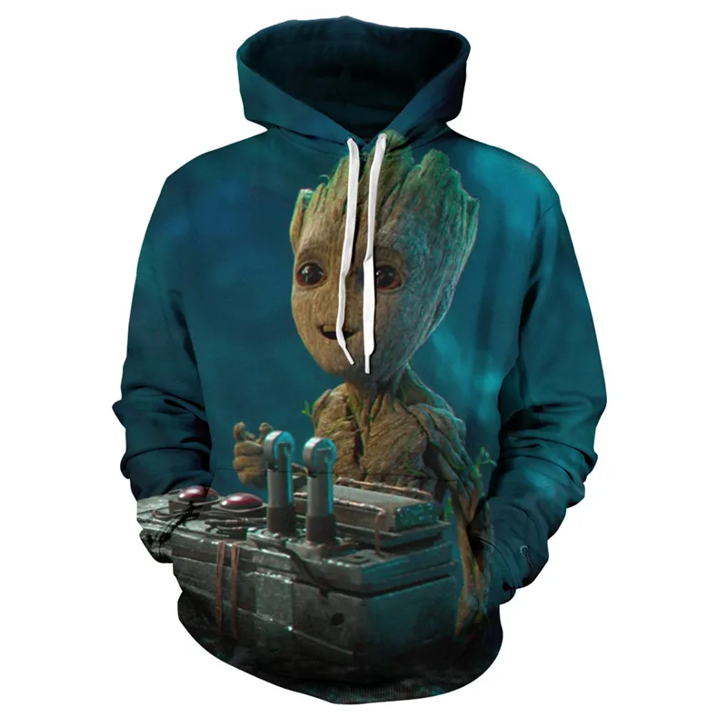 

2020 Guardians of the Galaxy Groot Men's Hooded Sweatshirt Sweatshirt 3D Printing Hip Hop Hoodie Fashion Casual Streetwear Hoodi