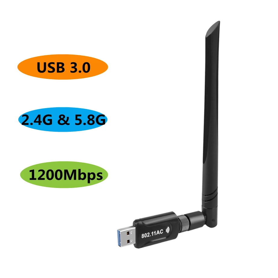 wireless card for pc PzzPss Mini Wifi Không Dây USB 1200 Tốc Độ 600Mbps Lan USB Ethernet 2.4G 5G Wi-fi Băng Tần Kép card Mạng 802.11n/G/A/Ac wireless card for pc Network Cards