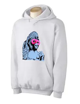 

BANKSY MASKED GORILLA HOODY - Street Art T-Shirt - Colour Choice Sizes S to XXL