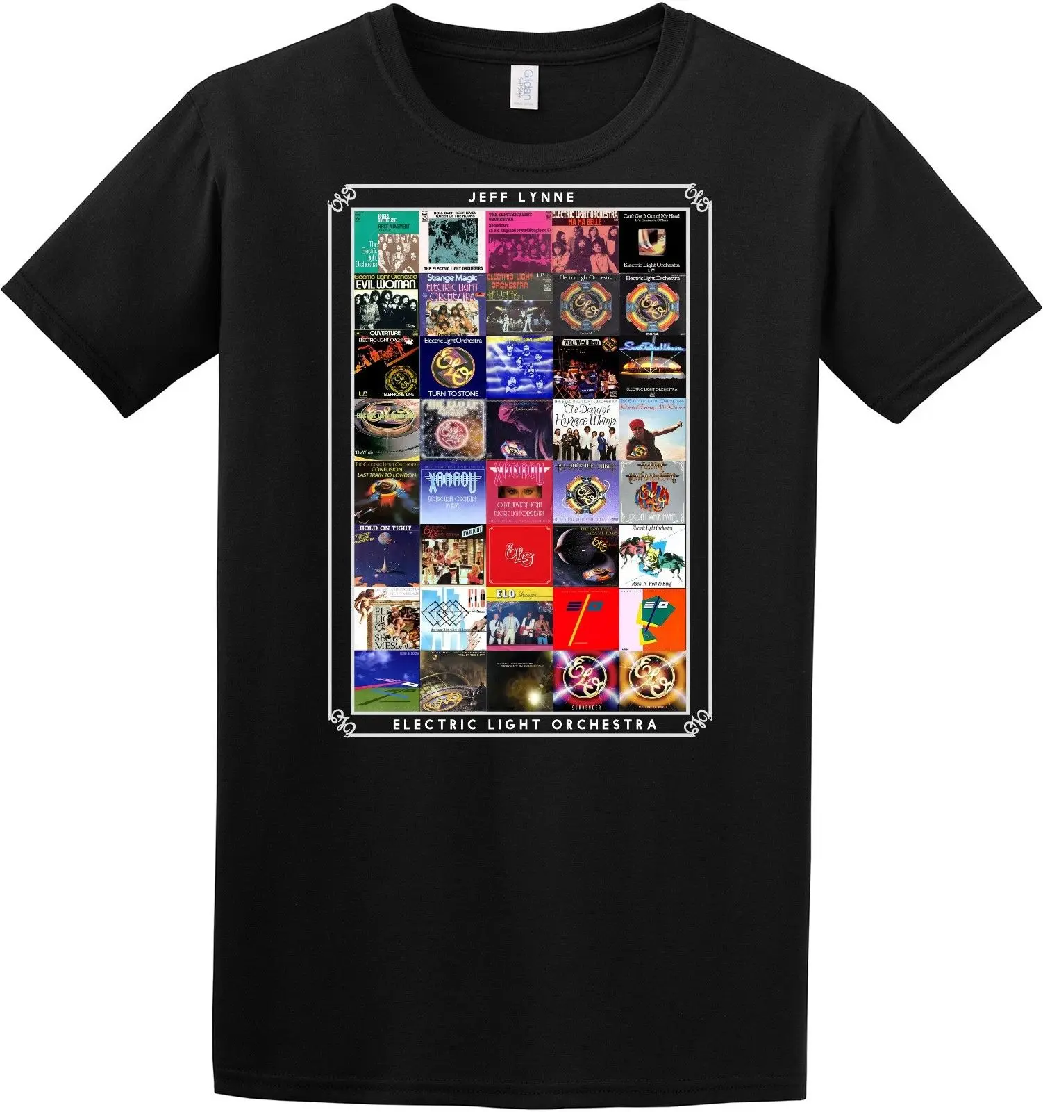 ELO / JEFF LYNNE SINGLES BLACK T.SHIRT2018 New Arrival Men'S Fashion T-Shirts Summer Style Swag Men T Shirts. | Мужская одежда