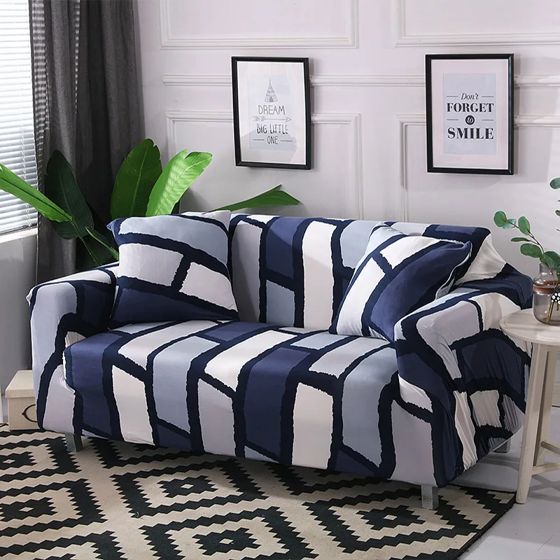 Простая линия стиль стрейч диван покрытие хлопок эластичный все включено кресло угловой диван Чехлы для гостиной украшение дома - Цвет: Color 12