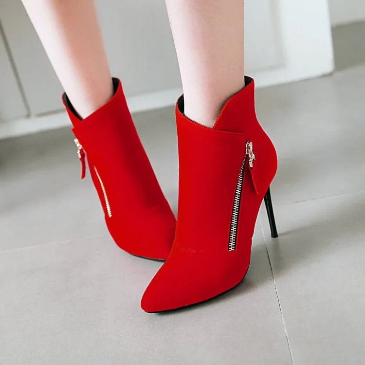 

Big Size 9 10 11-15 boots women shoes ankle boots for women ladies boots shoes woman winter Solid color tapered heel