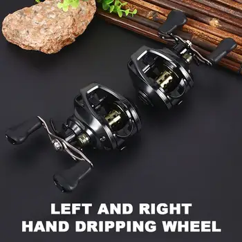 

Fishing Reel Spool Gear Metal Rocker Fishing Wheel Dripping Wheel Portable Practical Black 19+1