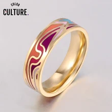 Многоцветное модное очаровательное кольцо из нержавеющей стали с эмалью, подарки на праздник, геометрические узоры, керамическое кольцо