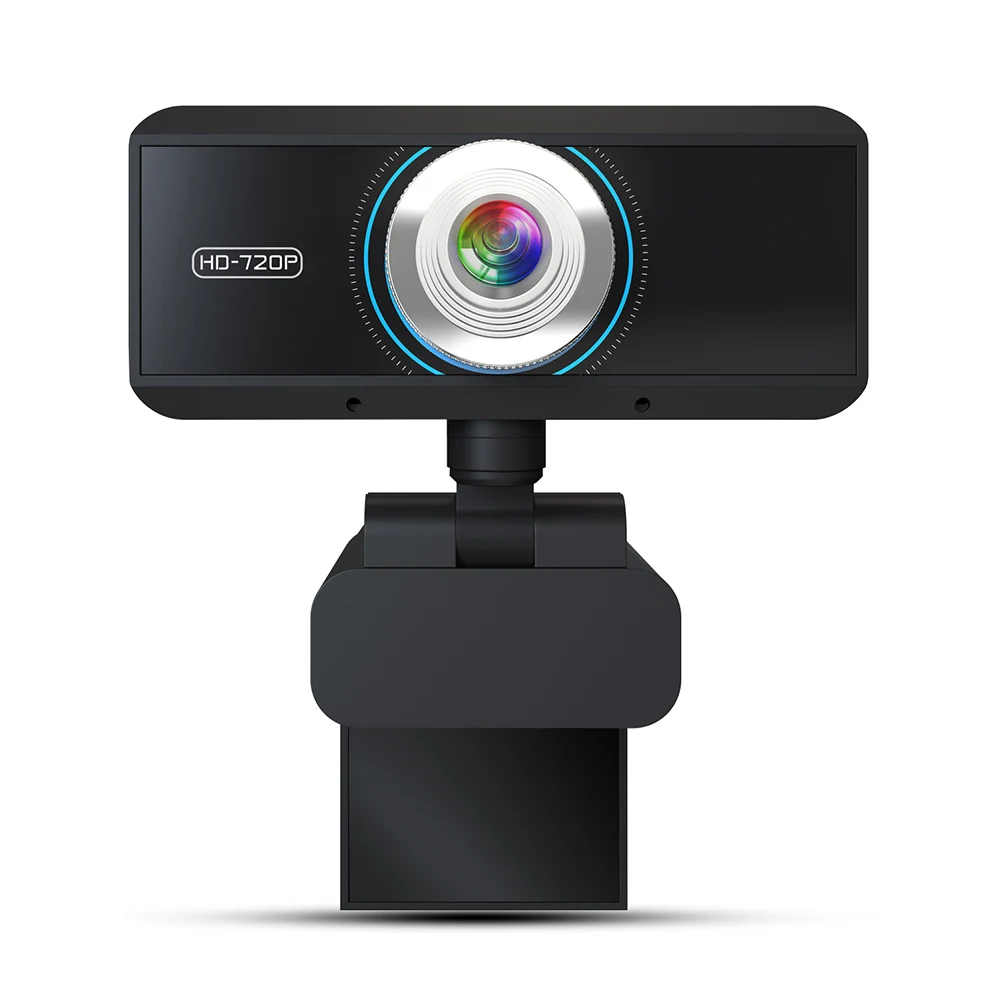 

HD Webcam 720P Web Cam CMOS Sensor 360 Degree Rotating PC Camera Video Call Recording with Noise Reduction Microphone