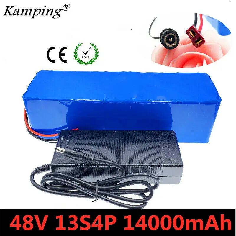 

Li-ion Battery 48V 14AH 13S4P 48Volt Rechargeable Bicycle 1000W E Bike Electric Li-ion Battery Pack Electric Vehicle