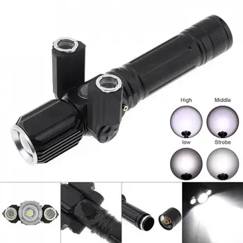 

Super Bright 300m 2000 Lumens Rechargebale Flashlight Zoomable 2 Wing Lights + 4 Lighting Mode LED Torch for Outdoor Hiking Rid