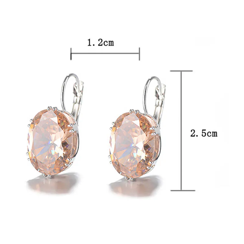 Jellystory Silver 925 Earrings Jewelry with Multicolor Oval Shape Sapphire Drop Earrings for Women Wedding Party Gifts Wholesale