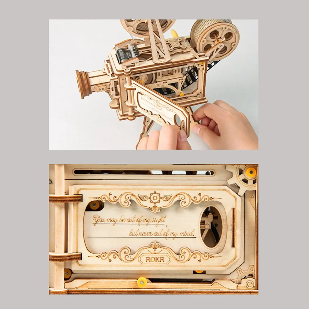 Винтаж Diy 3D рукоятка фильм проектор деревянная головоломка игра сборка Vitascope игрушка подарок для детей и взрослых