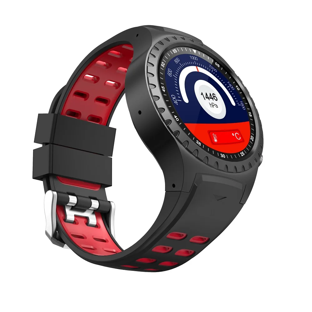 Спортивные Смарт-часы для мужчин 1,3 дюймов Bluetooth 4,0 gps Компас Барометр Шагомер монитор сердечного ритма во время сна IP65 водонепроницаемые умные часы - Цвет: Красный