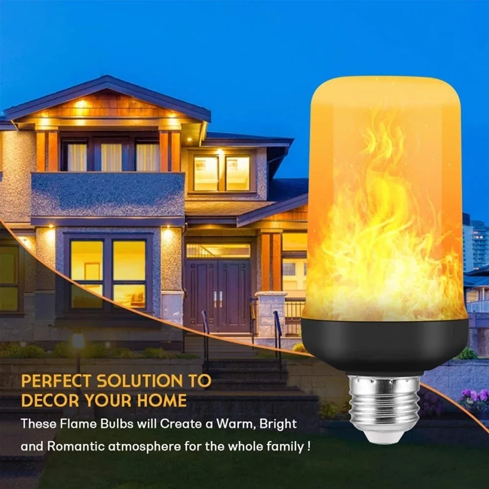B22 E27 LED Flame Light Bulbs 4 Modes Party LED Flame Effect Light Simulation Fire Lights