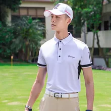 Мужская летняя футболка для гольфа с коротким рукавом, дышащие футболки для гольфа, мужские лоскутные тренировочные футболки, D0807