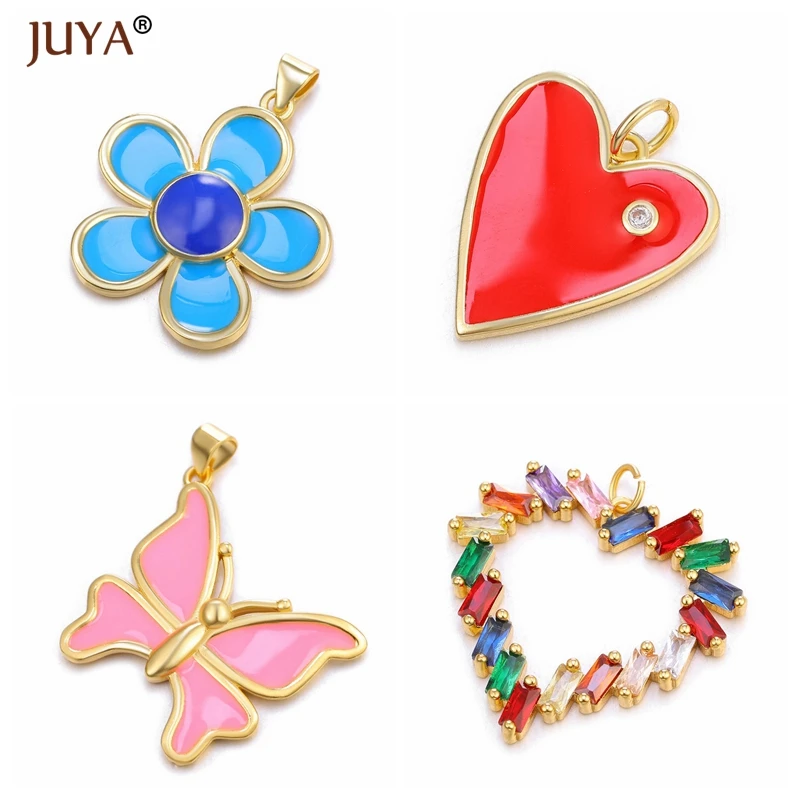 JUYA новые модные стильные милые эмалированные Цветы/Крест/бабочка/подвеска в