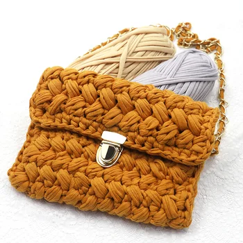 

DIY Hand Knitting Bag Materials Package,Crochet T Shirt Yarn Of The Bag Material,Manual Cloth Fabric Strip Thread for Woven Bag