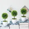 1 Pcs Artificial Green Plants Phoenix Potted  Simulation Grass Ball Home Living Room Decoration Festival Party Office Ornaments ► Photo 1/3