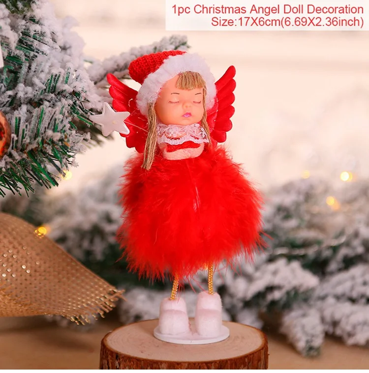 HUIRAN, Рождественский деревянный поезд, украшения, деревянные рождественские украшения для дома,, Рождественский Декор, подарок для детей, счастливый год - Цвет: Angel ornaments 3