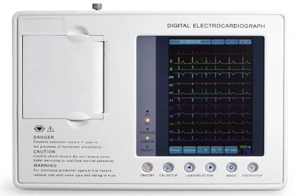 

Cheap 3 chanels ECg EKG machine with 7inch TFT screen 12leads