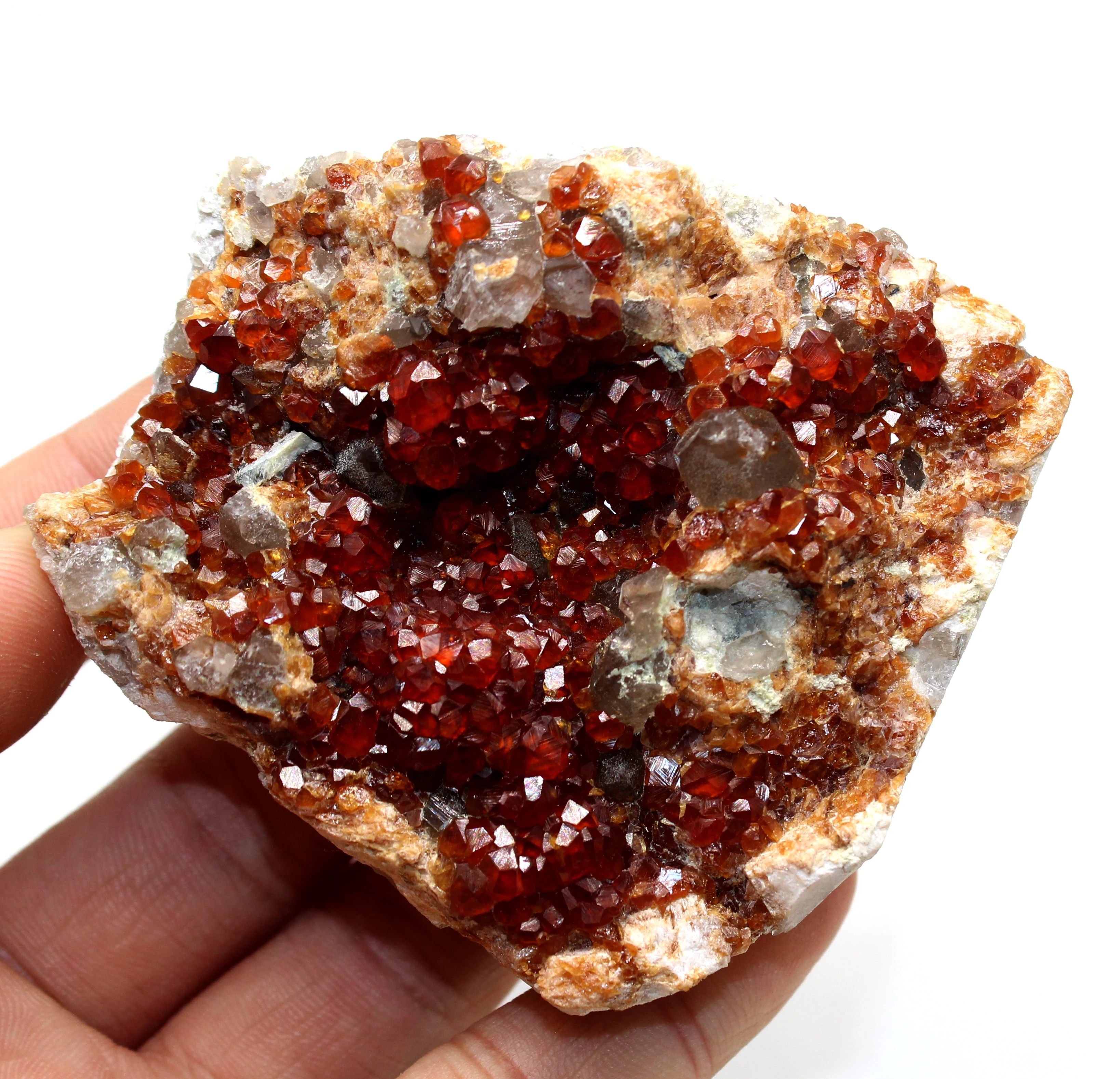 

100% natural Garnet and tea crystal symbiosis minerals specimen stones and crystals healing crystals quartz gemstones