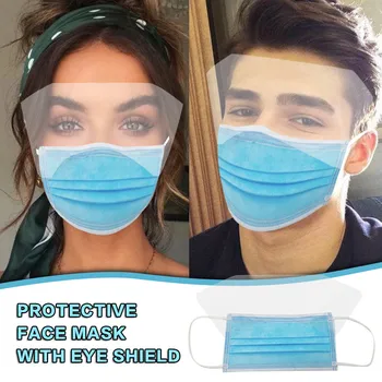 

20 Pcs Disposable Face Mask With Eyeshield Mascarillas Non-Woven 3 Layer Face Masks For Germ Protection For Adults Flag Bandana