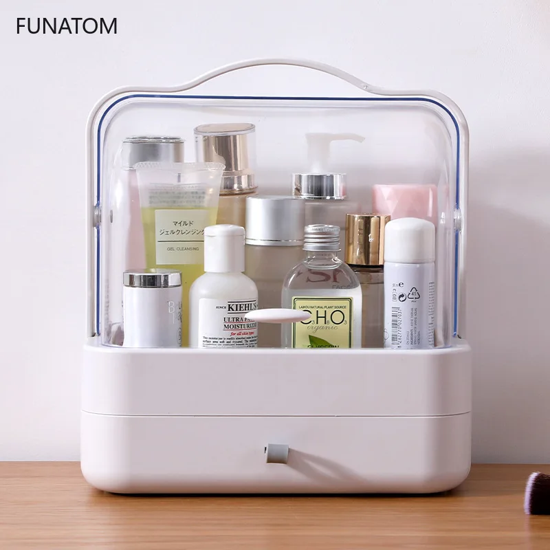 Portable Transparent Makeup Organizer Storage Box Acrylic Make Up