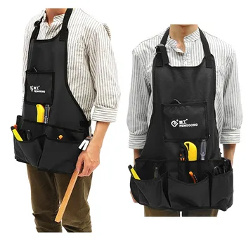 

Electrician Tool Bag Apron 14 POCKE T Multifunction Carpenter Rig Hammer Pouch Oxford Cloth Waterproof Electrical Repair Pockets