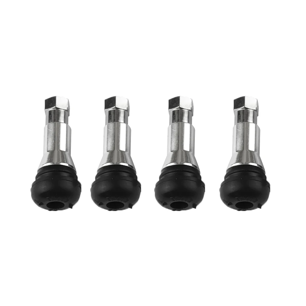 4 Pieces Car Truck 20008 46mm Straight Metal Tubeless Tire Valve Stem Kits