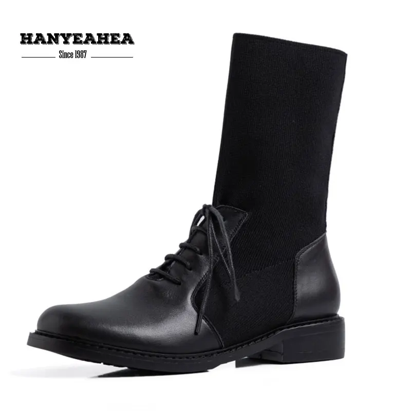 

Elastic Band Boots Stockings Leisure Sweet Female Boot Concise Fashion 34-39 Black Brown Hot Sales Women's Winter Shoes
