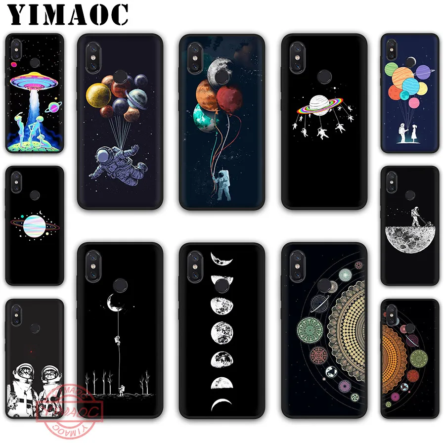 YIMAOC Забавный Космос любовь Луна астронавт кот Мягкий чехол для Xiaomi Mi 10 9 8 SE 6 A1 A2 A3