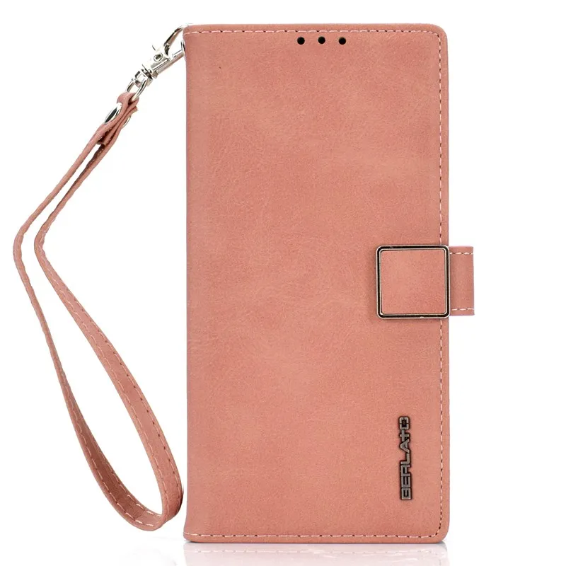 Кожаный чехол для samsung Galaxy Note 10 Plus 9 S8 S9 S10 Plus S10e S7 Edge A10 A20 A30 A50 A70 A60 с ремешком сумка - Цвет: Pink