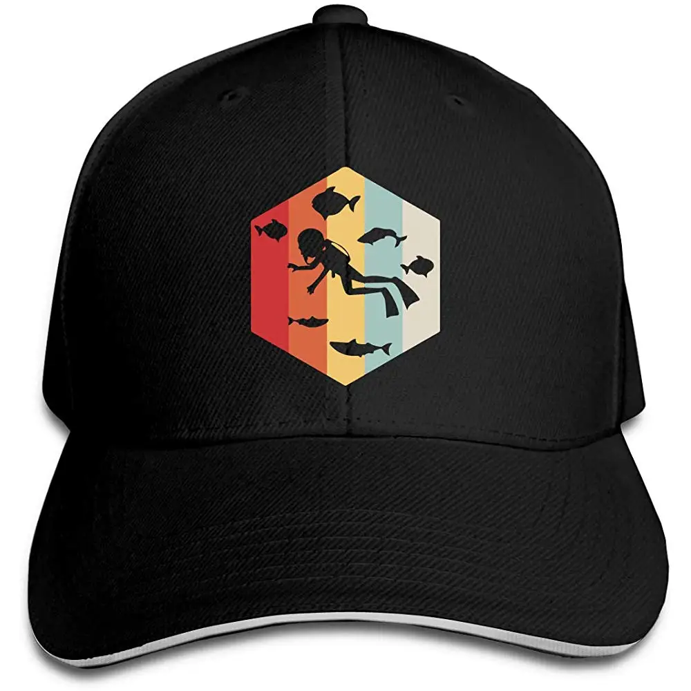 Мужская и Женская Бейсболка в стиле ретро с аквалангом