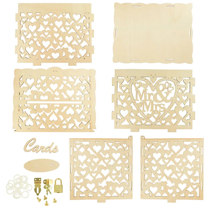 Wedding-Card-Boxes-Hollow-Mr-Mrs-Floral-Pattern-Gift-Envelope-Wooden-Box-with-Lock-Wedding-Party.jpg Esküvői Kártya Dobozok Üreges Mr És Mrs. Floral Pattern Ajándék Boríték Fa Doboz Zárral Party Kedvezmények Diy Dekoráció -Ellátás - Image 6