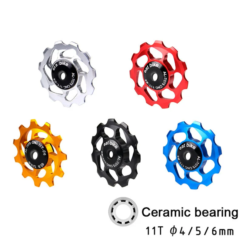 Bicycle Ball Bearing Ceramic Bearings 11T MTB Rear Derailleur Jockey Wheel Pulley CNC Road Guide Roller Idler 4mm 5mm 6mm