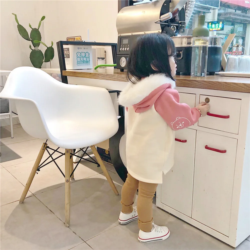 Tonytaobaby/зимнее платье; Новинка; детская одежда; вельветовые толстовки с капюшоном; Длинная толстовка с капюшоном для детей; толстовки для девочек