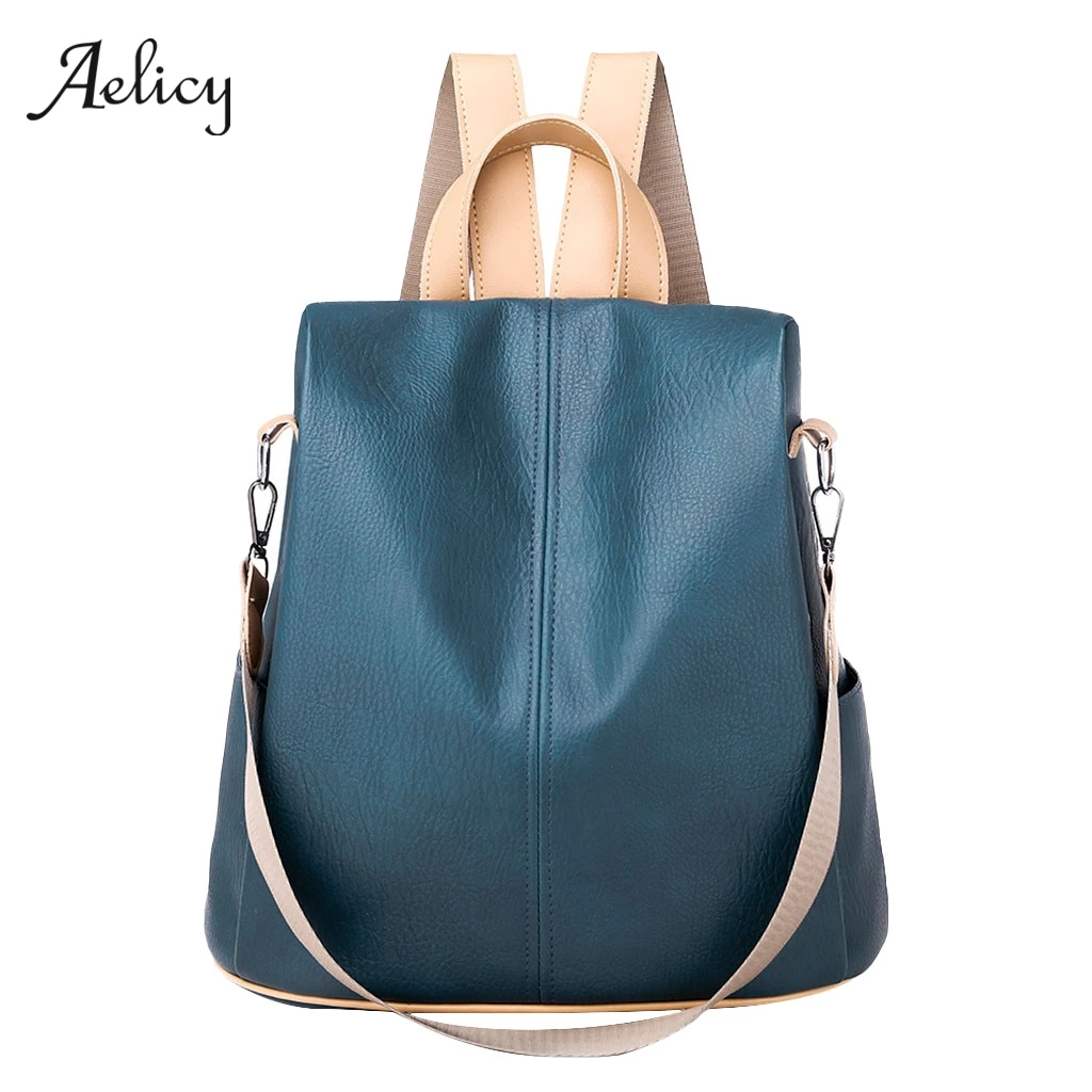 Aelicy ретро женский кожаный рюкзак, повседневный школьный рюкзак для колледжа, студенческий ноутбук, рюкзак для девочек, рюкзак для путешествий, Противоугонный