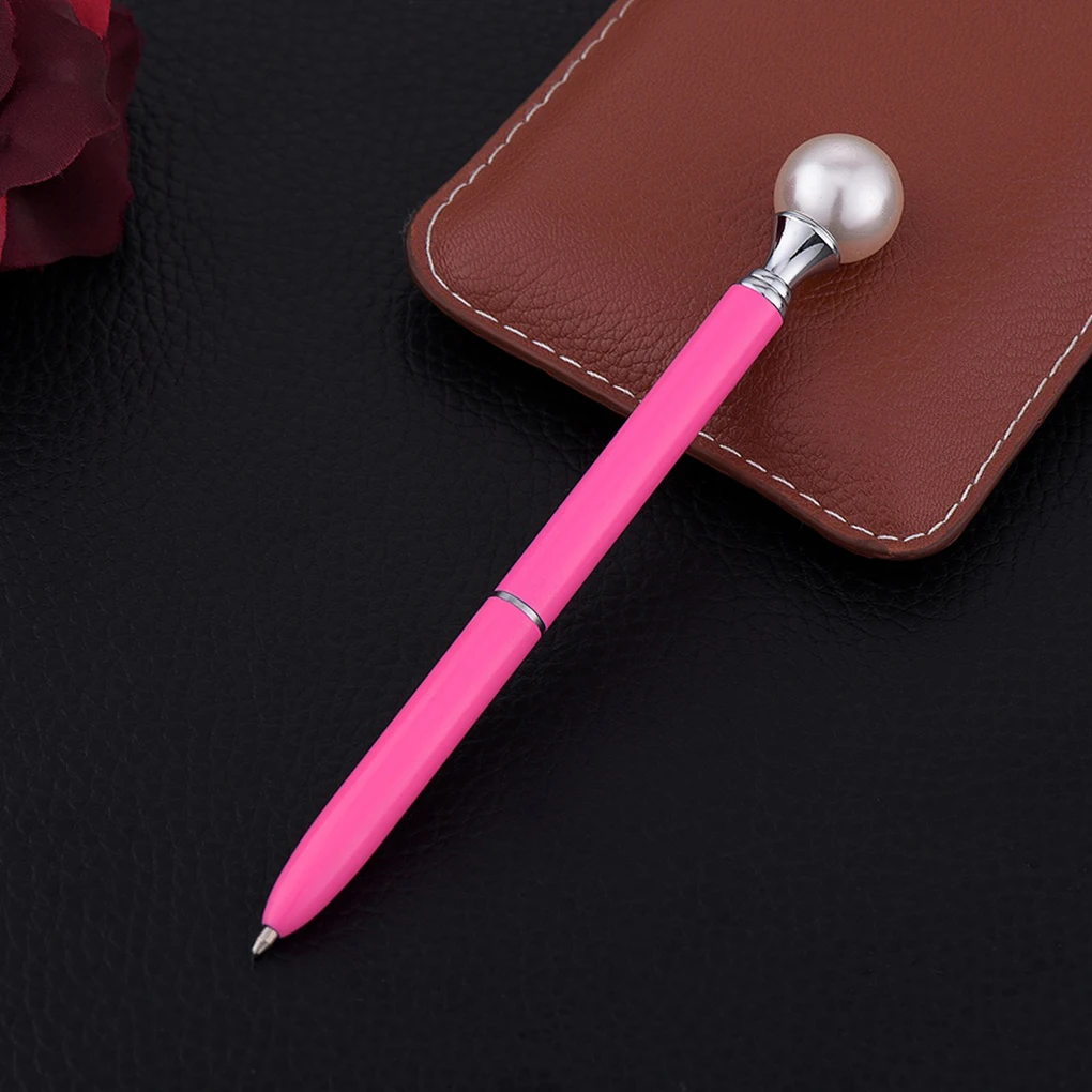 Large Pearl Decor Metal Ballpoint Pen 0.7mm Black Refill Office School Stationery Supplies Ballpen Gifts