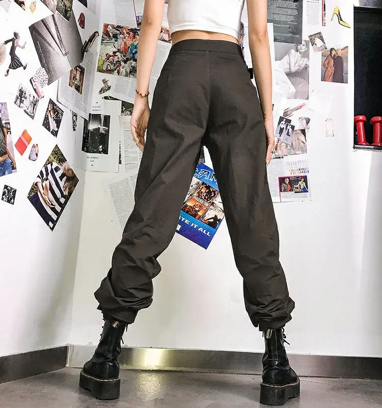 Latimeelon Cargo Pants Women Black Pockets Streetwear Fashion Korean  Student Casual Pantalon Femme Spring Trousers Pants Girl