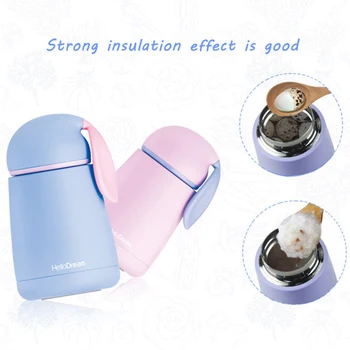 

300ML Eco-Friendly Thermos Cup 304 Stainless Steel Insulated Flasks Outdoor Travel Belly Lovely Rabbit Drink fashion Coffee Mug