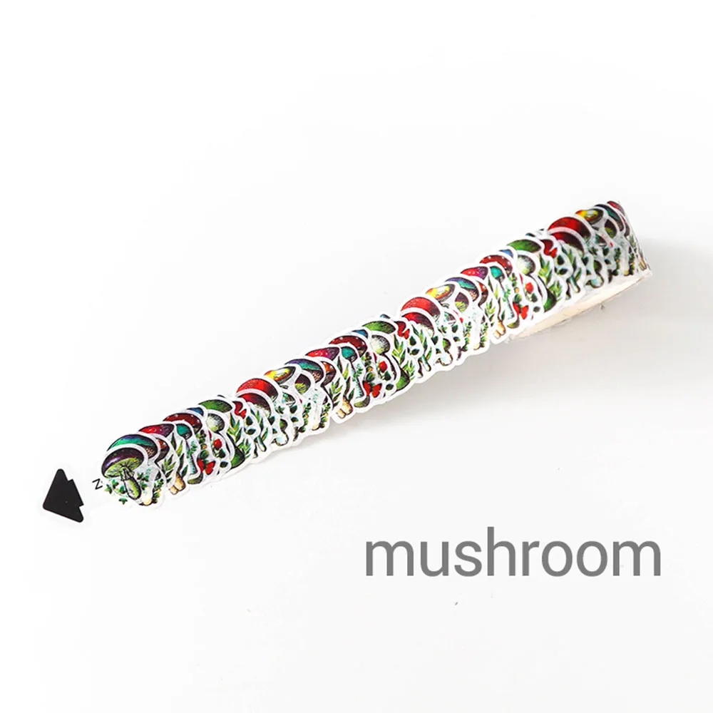 Лента для маскировки Сакура цветок Бумага клейкой ленты лента для декорации Washi DIY Скрапбукинг Стикеры - Color: mushroom