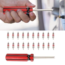 1 Set Ventil Core Remover-Tool Mit 20 Pcs Auto Reifen Ventil Kerne Single-Kopf Spool Entfernung Werkzeug Für auto Motorrad Autos Lkw