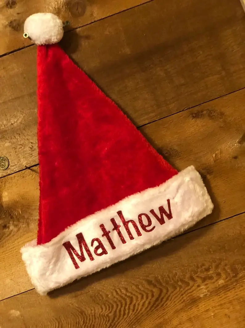 Personalized Purple Santa Hat Christmas Santa Hats Your Name Hat Christmas Ornaments Adult X-Mas Party