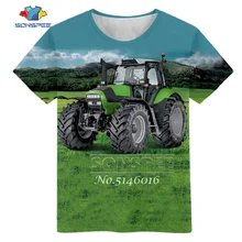 SONSPEE, новинка, уличная одежда, Детская футболка Футболка Harajuku с 3D принтом трактора детская модная повседневная одежда с короткими рукавами для мальчиков, t422