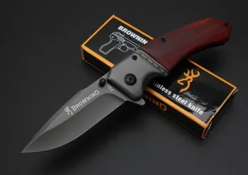 

FREE SHIPPING Browning Knife Tactical Folding Pocket Outdoor Camping Knife Survival Tool Folding Blade Knives Rose Wood Handle